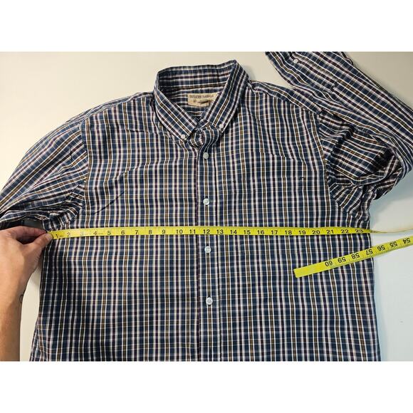 Wrinkle fighter relaxed fit long sleeve Duluth button up blue plaid LT L TALL ^ - Picture 7 of 7
